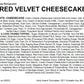Andy Anand Red Velvet Cheesecake 9" Freshly Baked Classic Cheesecake - A Timeless Dessert for Any Occasion (2 lbs)
