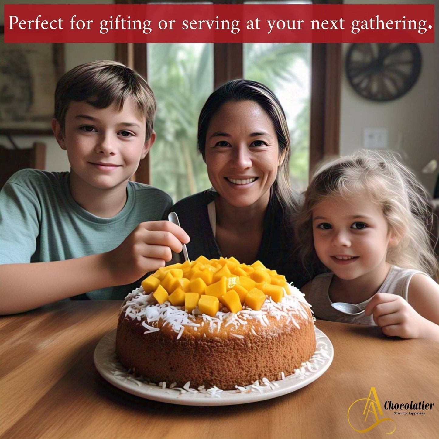 Andy Anand Sugar Free Coconut Mango Cake - Amazing Dessert 2.5 lbs a moist Mango delight infused with rich Coconut and fresh Mango