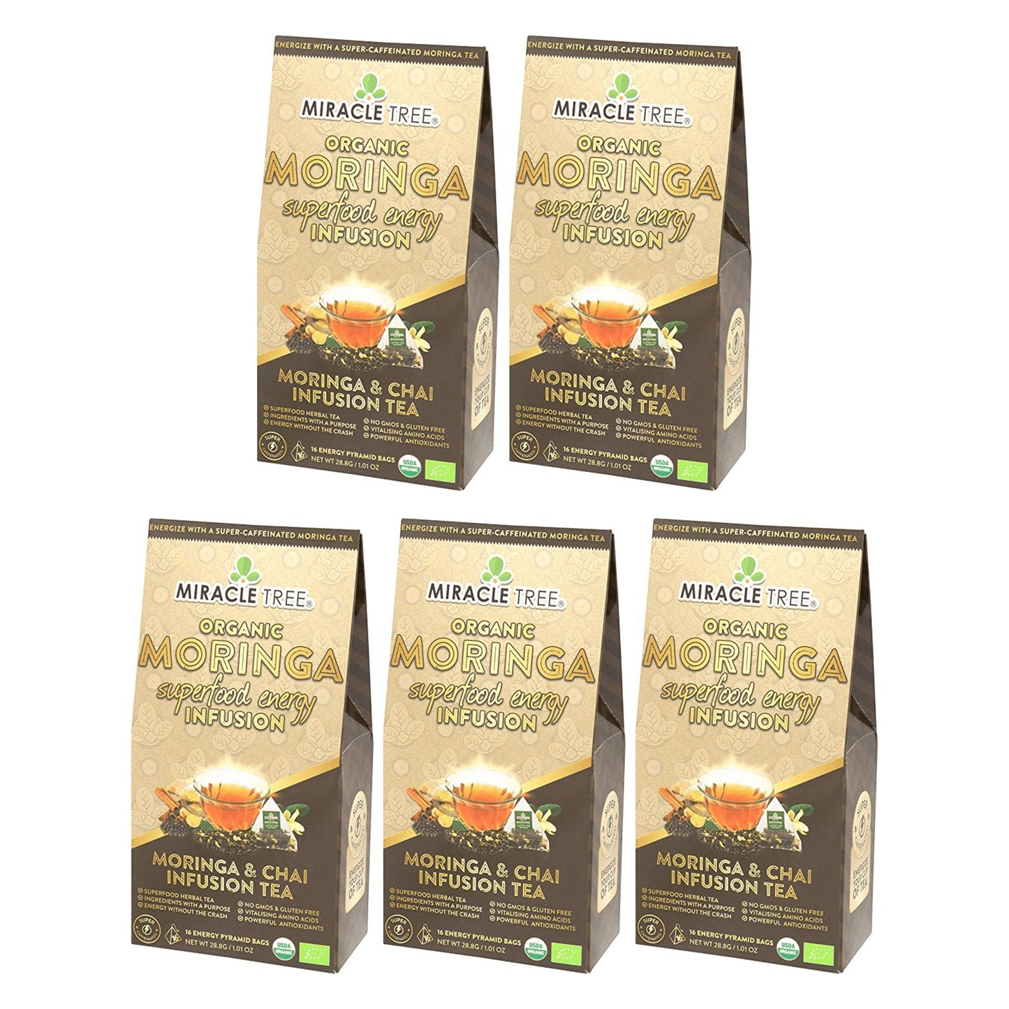 Organic Moringa Energy Tea - Chai Spice - Natural Coffee Alternative