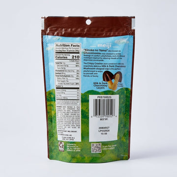 Meiji Chocorooms 5 oz - Japanese Mushroom Chocolate Snack, Peanut Free