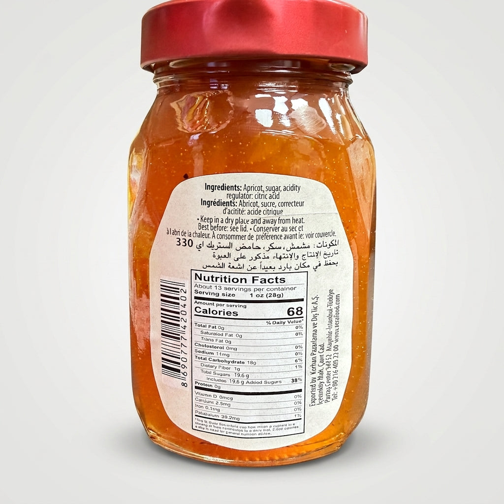 Sera Apricot Jam 13oz (370g) - Natural Non-GMO Fruit Spread