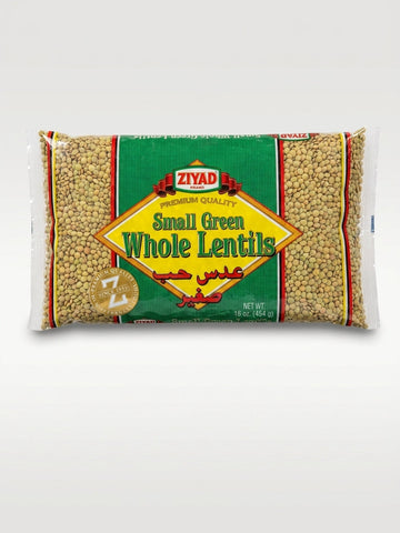 Ziyad Small Green Whole Lentils 16 oz - Premium Quality