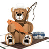 Fishing Bear 5''x7'' Card, Pop-Up Cards