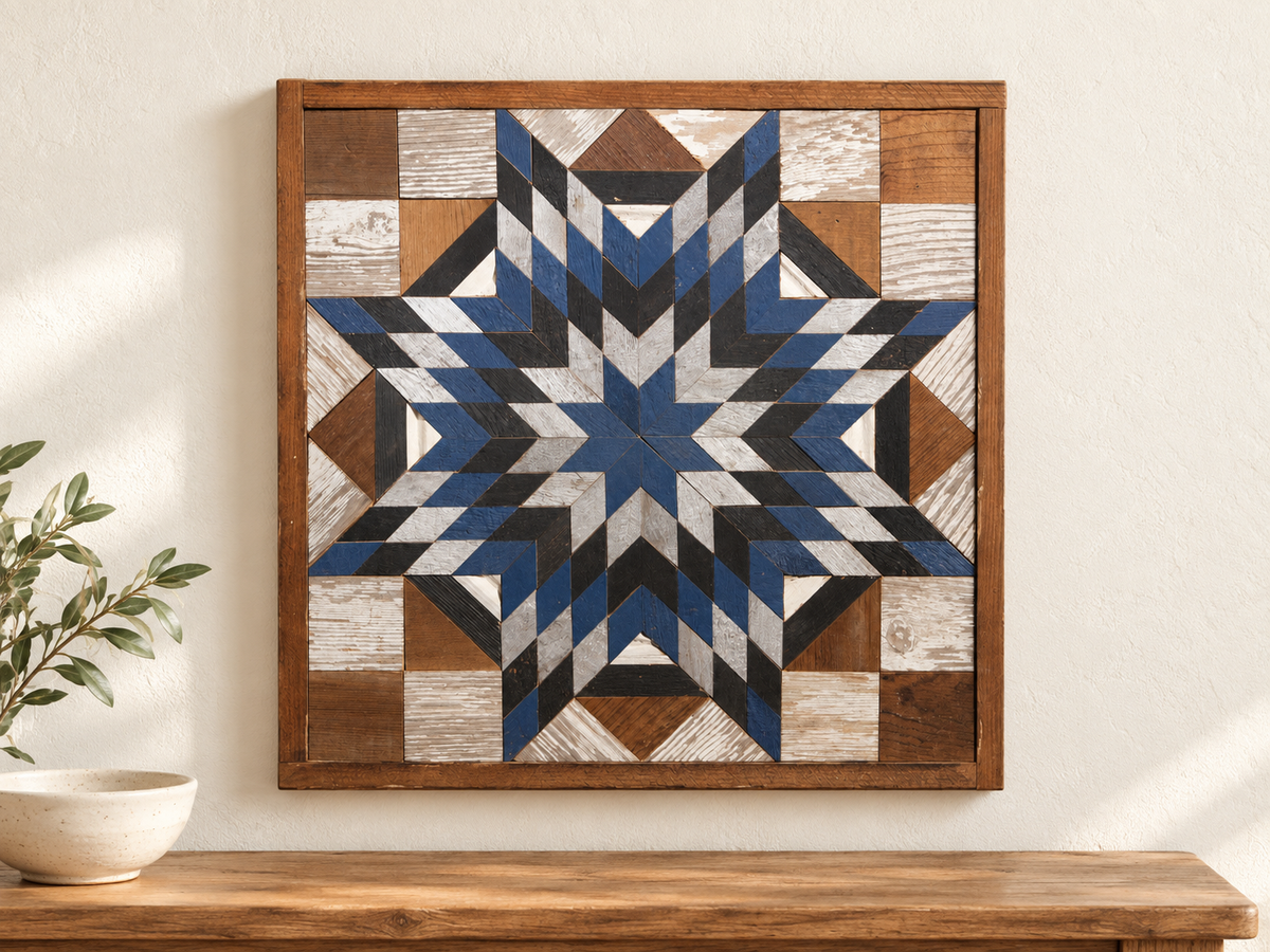 Amish-Made Barn Quilt | Reclaimed Wood | 20.75 × 20.75 in
