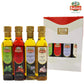 Basso 1904 Infused Extra Virgin Olive Oil Gift Set – Garlic, Chili Pepper, Rosemary, Basil – 4 x 8.5 fl oz (250 ml)