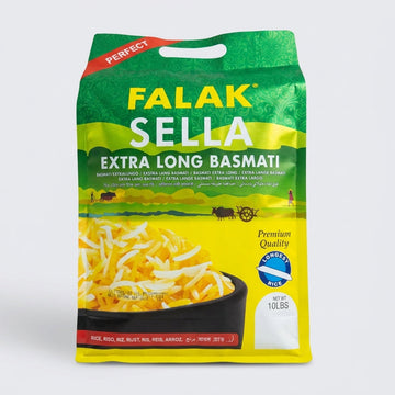 Falak Sella Extra Long Basmati Rice 10 LBS - Premium Longest Grain