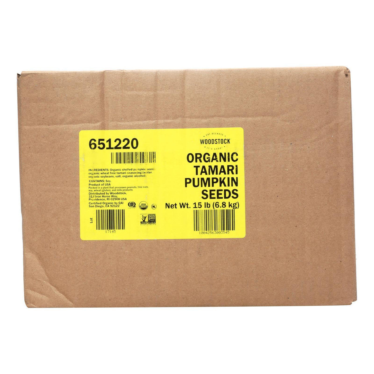 Woodstock Tamari Pumpkin Seeds (1X15Lb)