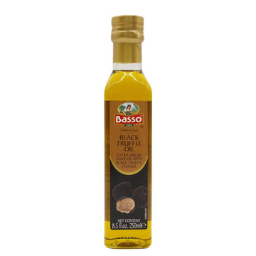 Basso 1904 Black Truffle Infused Extra Virgin Olive Oil – Gourmet Finishing Oil – 250 ml (8.5 fl oz)