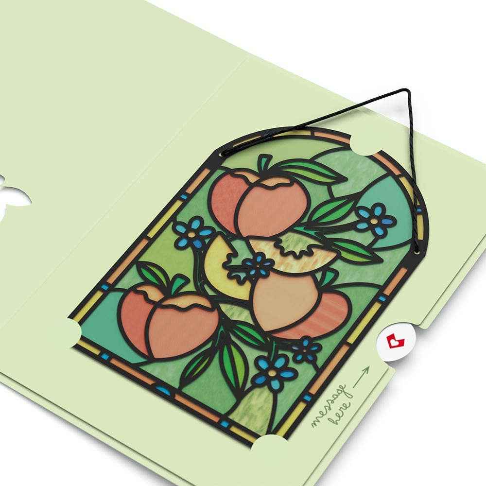 Peachy Birthday Peaches 5"x7" Suncatcher Card