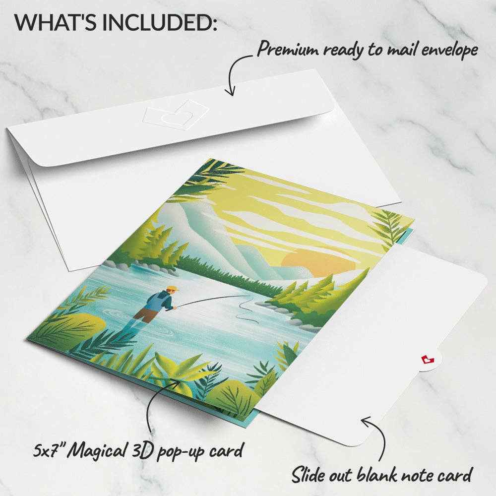 5x7" Gone Fishing Pop-Up Card