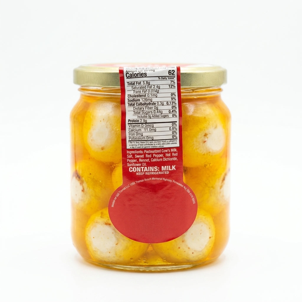Zeina Labneh Balls in Oil with Chili 657g - Premium Lebanese Cheese