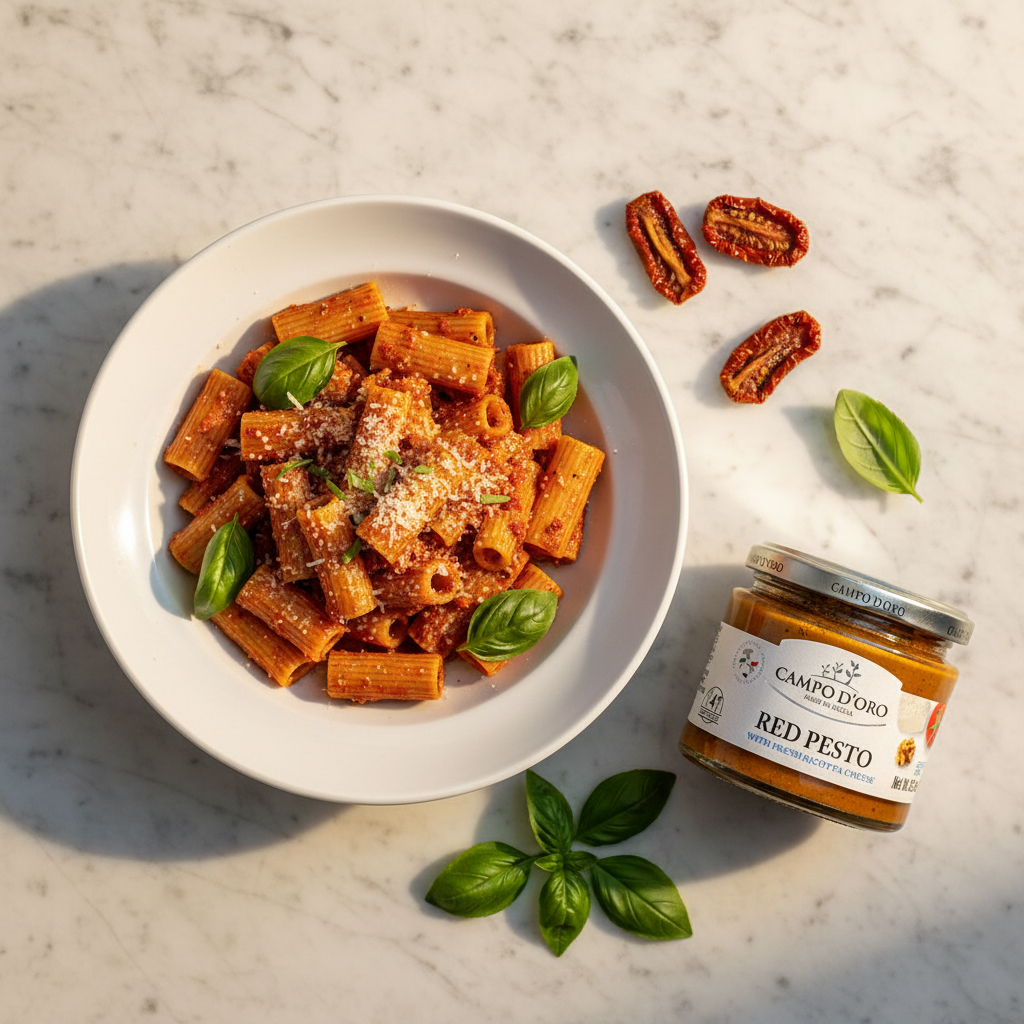 Campo D'Oro, Red Pesto Sauce, Sundried Tomato Pesto, 6.35 0oz
