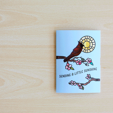 Sending Sunshine Cardinal 5"x7" Suncatcher Pop-Up Cards