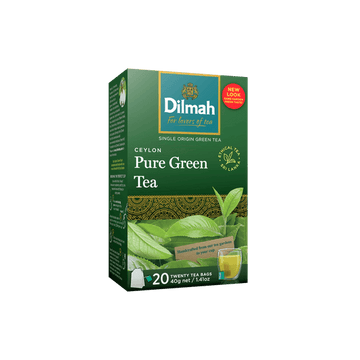 Dilmah Ceylon Pure Green Tea 30g (1.1 oz) – 20 Individually Foil Wrapped Tea Bags