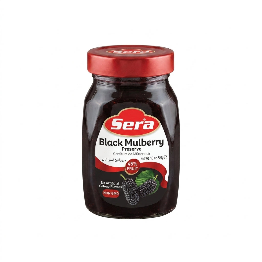 Sera Black Mulberry Preserve 13 oz - 75% Fruit Non-GMO Spread
