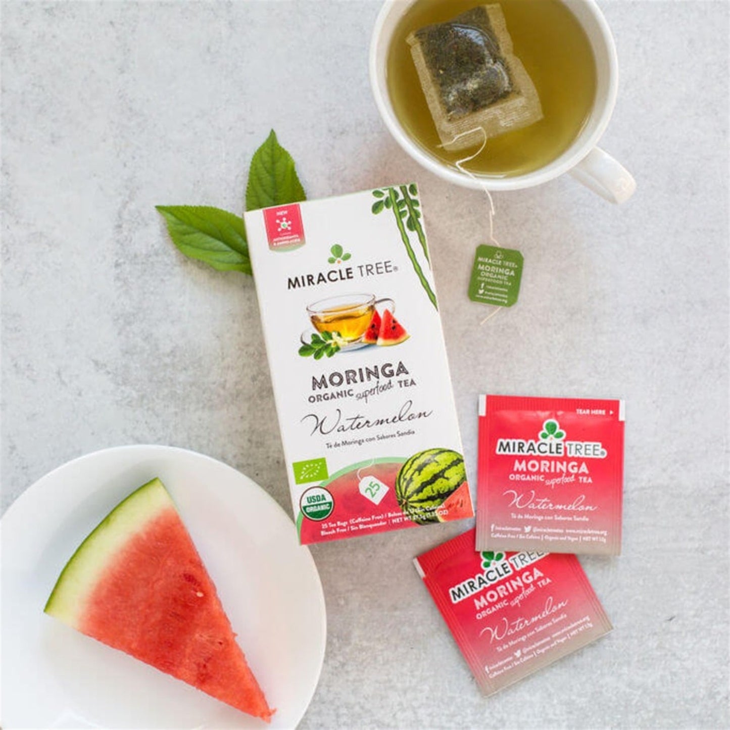 Organic Moringa Tea - Watermelon - Caffeine-Free Herbal Tea