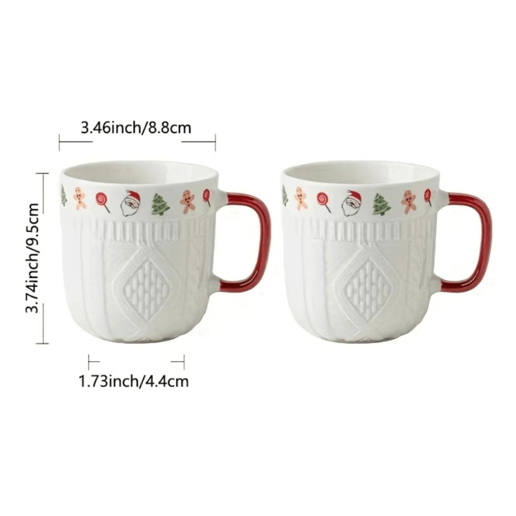 Christmas Ceramic Mug Set – Cozy Sweater Style Coffee Mugs, Holiday Gift