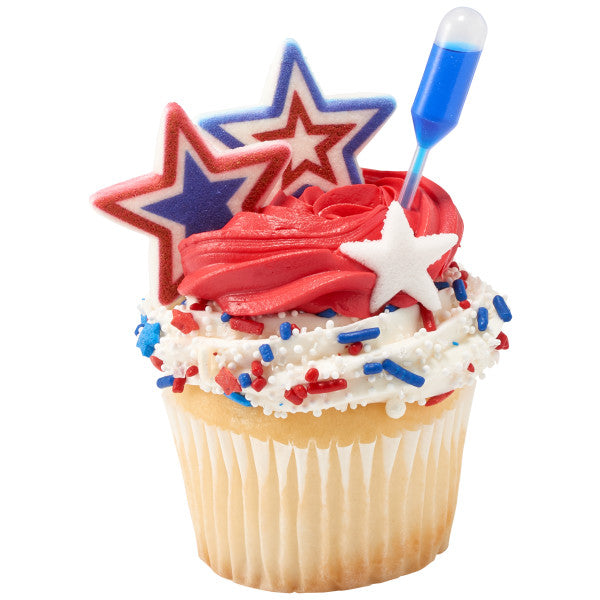 Large Patriotic Stars Assortment Sugar Decorations 120ct
