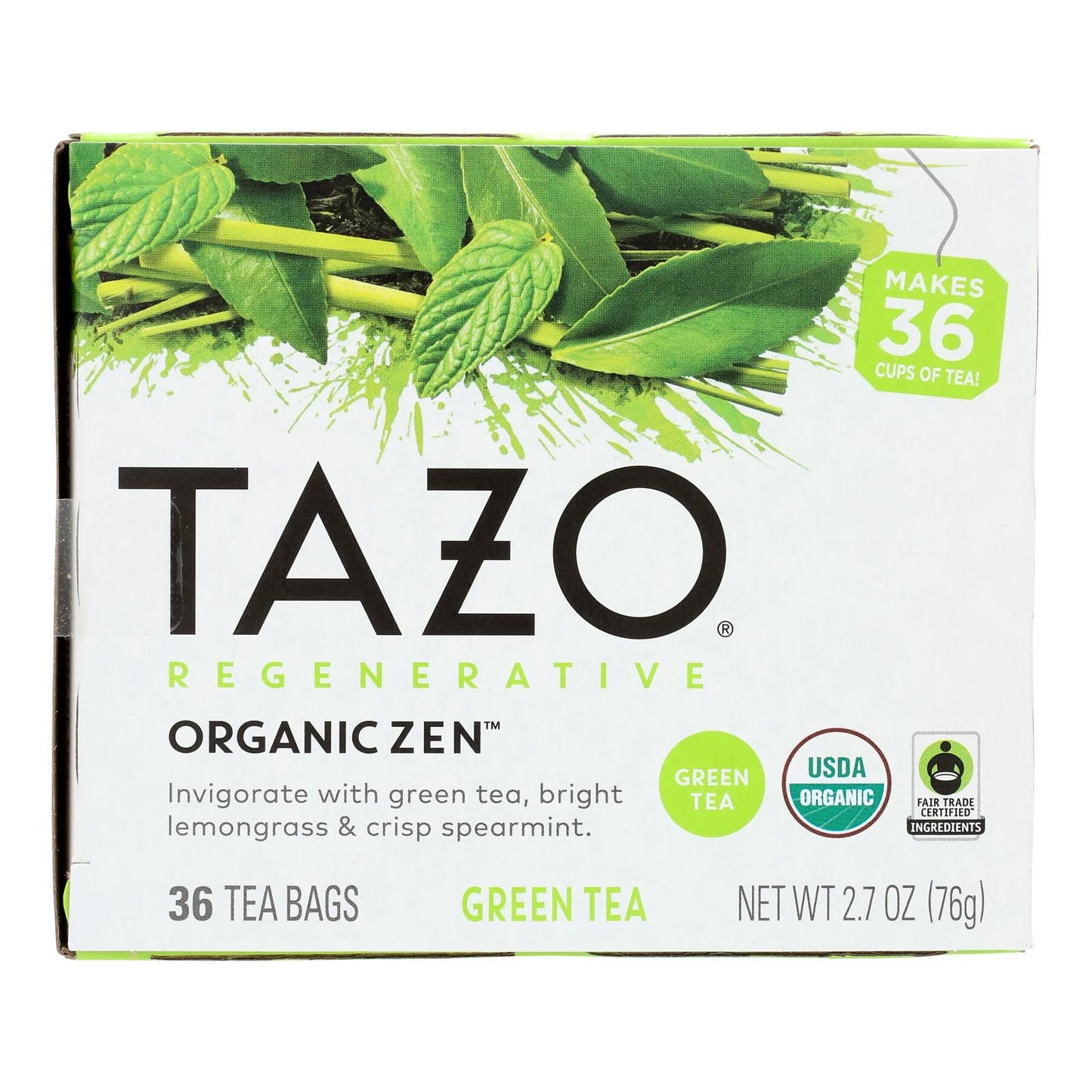 Tazo Tea Bags, Green Tea, Regenerative Organic Zen Tea, 36 Count