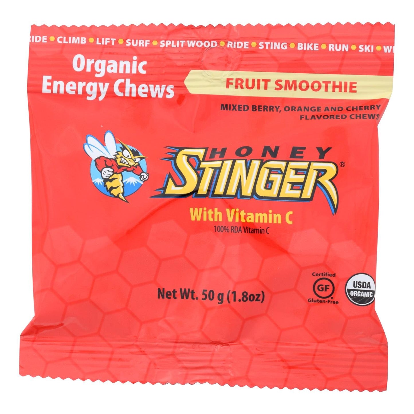 Honey Stinger Energy chew - Organic - Fruit Smoothie - 18 Oz - case Of 12(D0102H54D6J)