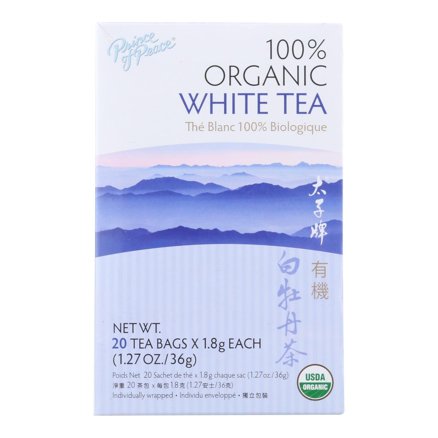 Prince Of Peace Organic Premium Peony White Tea - 20 Tea Bags(D0102H54Yt2)