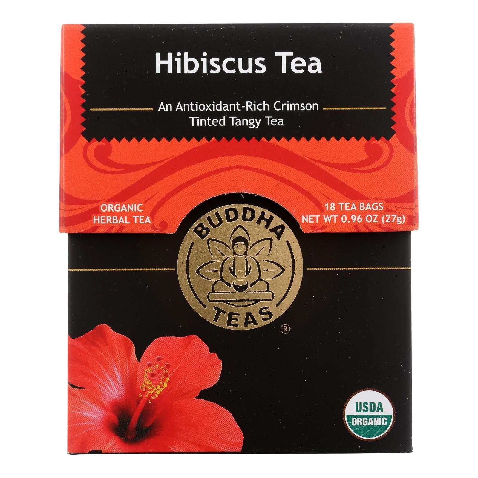 Buddha Teas - Organic Tea - Hibiscus - Case of 6 - 18 Count(D0102H5781A.)