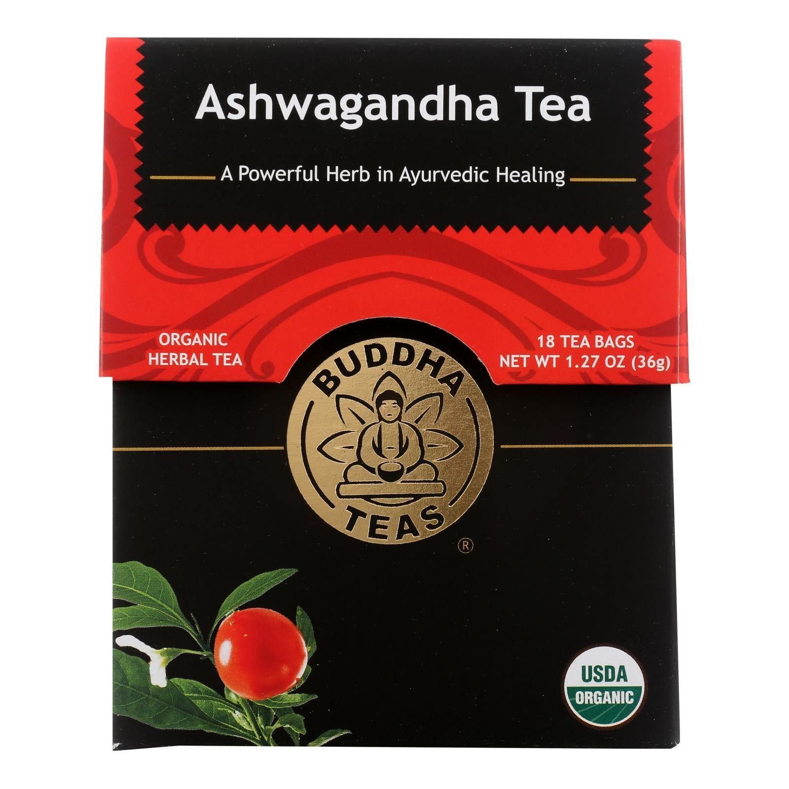 Buddha Teas - Organic Tea - Ashwaghanda - Case of 6 - 18 Count(D0102H578QU.)