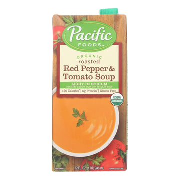 Pacific Natural Foods Organic Roasted - Red Pepper And Tomato Soup Light In Sodium - Case Of 12 - 32 Fl Oz(D0102H5K0Nj)