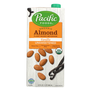 Pacific Natural Foods Almond Vanilla - Unsweetened - Case Of 12 - 32 Fl Oz(D0102H5Kjqt)