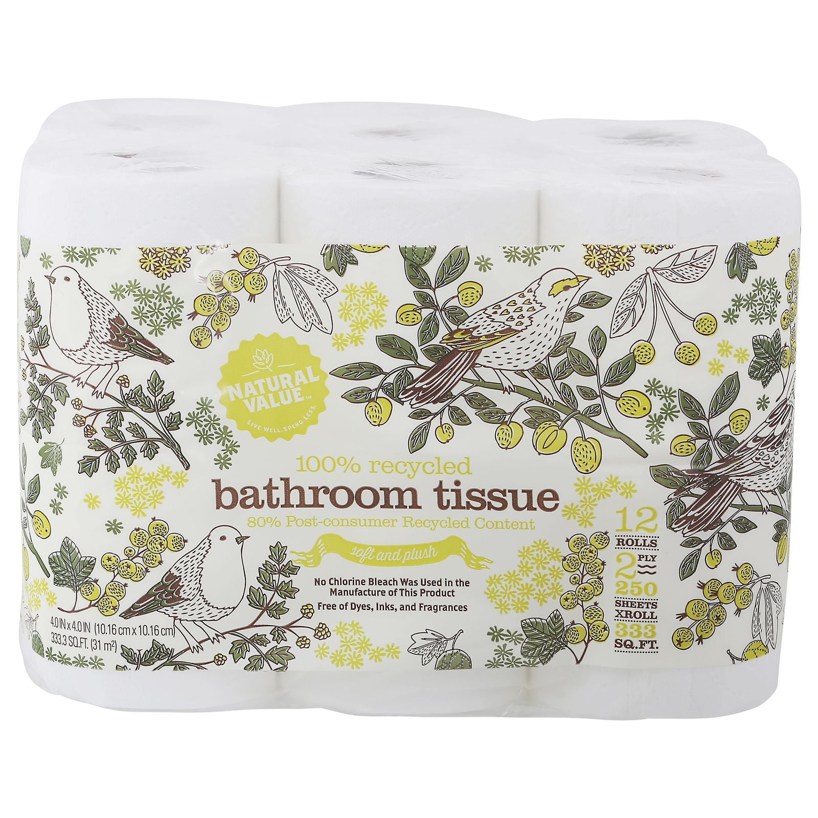 Natural Value - Bath Tissue 250sht - case Of 8 - 12 Pk(D0102H5KM3P)