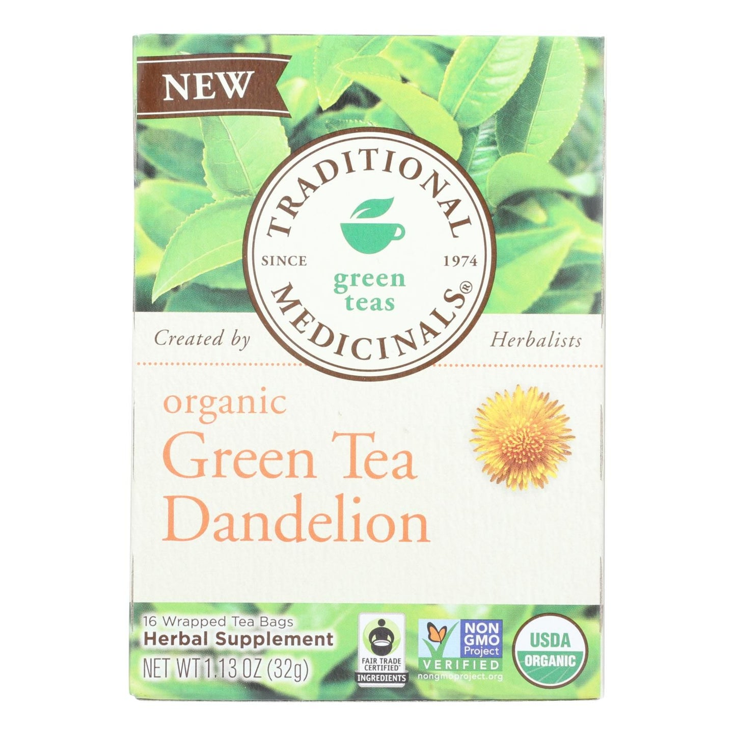 Traditional Medicinals Tea - Organic - green Tea - Dandeln - 16 ct - 1 case(D0102H5KNc2)