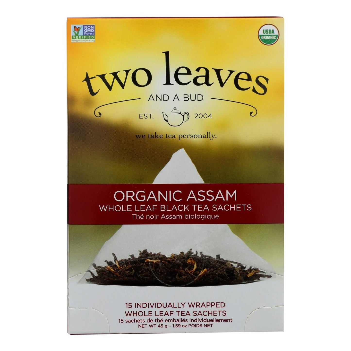 Two Leaves And A Bud Black Tea - Organic Assam - case Of 6 - 15 Bags(D0102H5KQDJ)