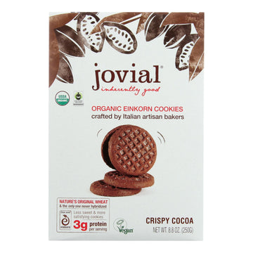 Jovial - Cookie - Organic - Einkorn - Crispy Cocoa - 88 Oz - Case Of 12(D0102H5Ks06)