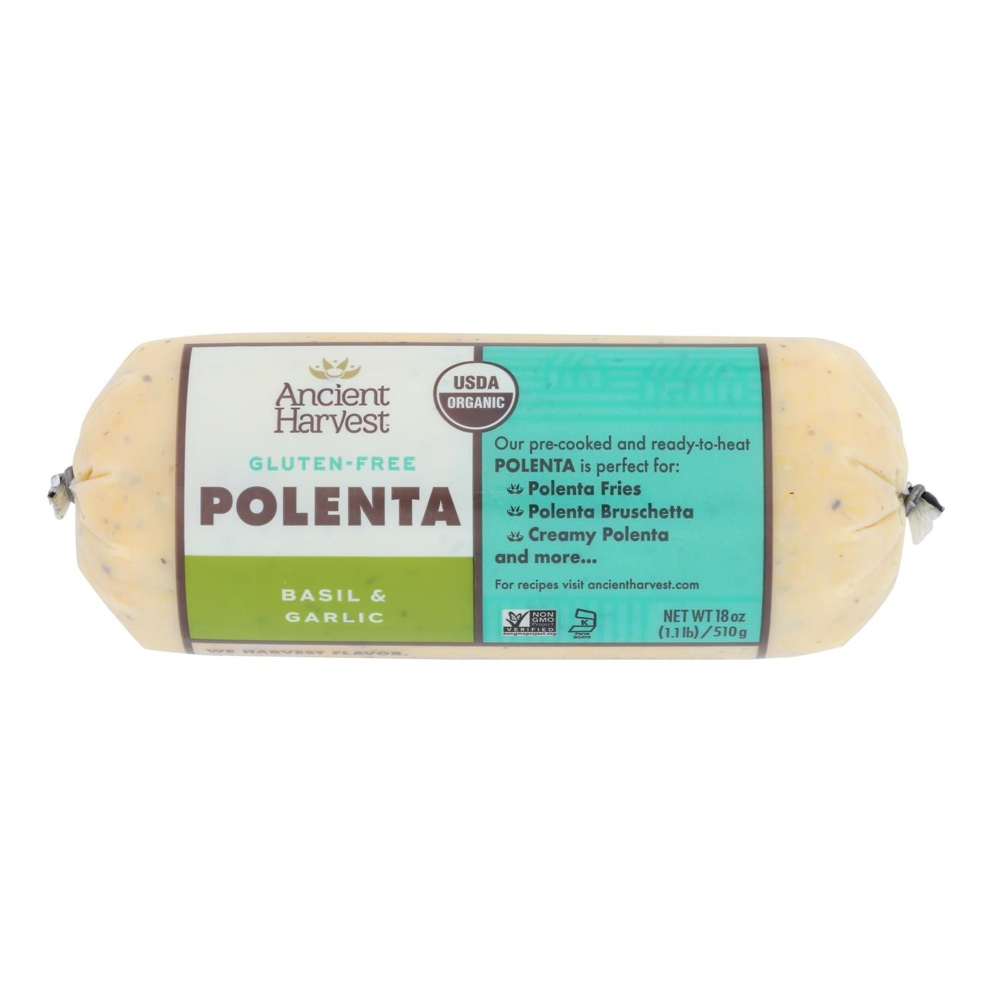 Food Merchants Organic Polenta - Basil garlic - case Of 12 - 18 Oz(D0102H5KVHT)