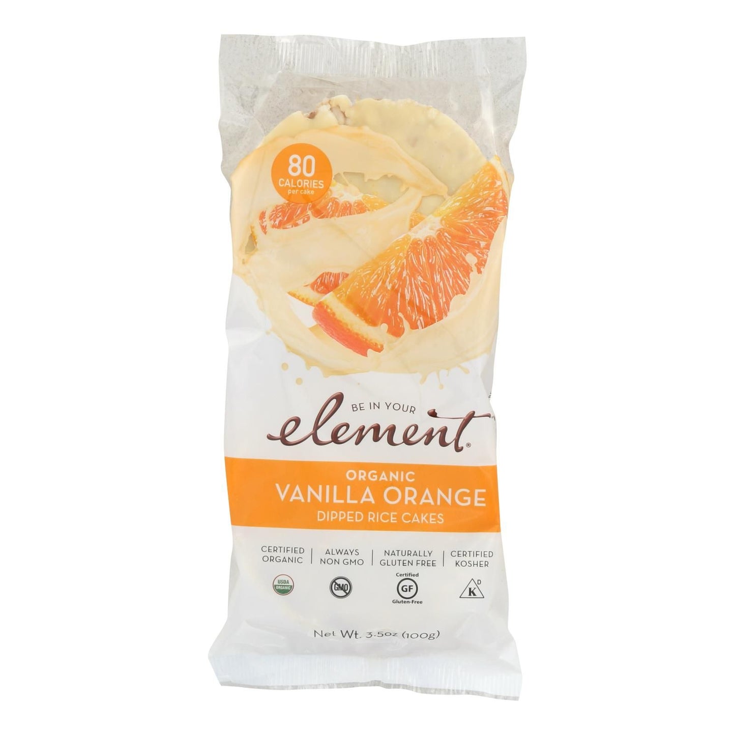 Element Organic Dipped Rice cakes - Vanilla Orange - case Of 6 - 35 Oz(D0102H5Ng0J)