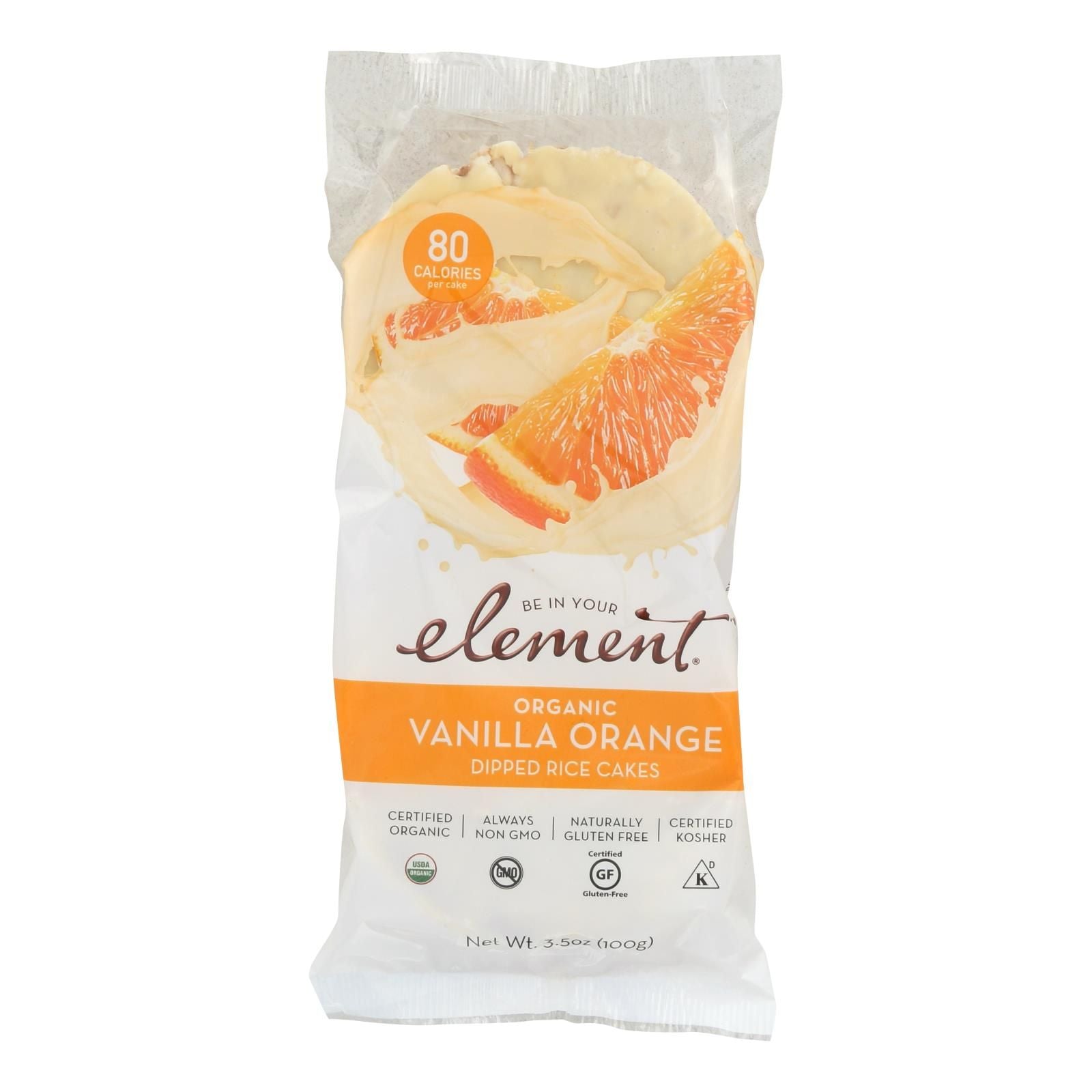 Element Organic Dipped Rice cakes - Vanilla Orange - case Of 6 - 35 Oz(D0102H5Ng0J)