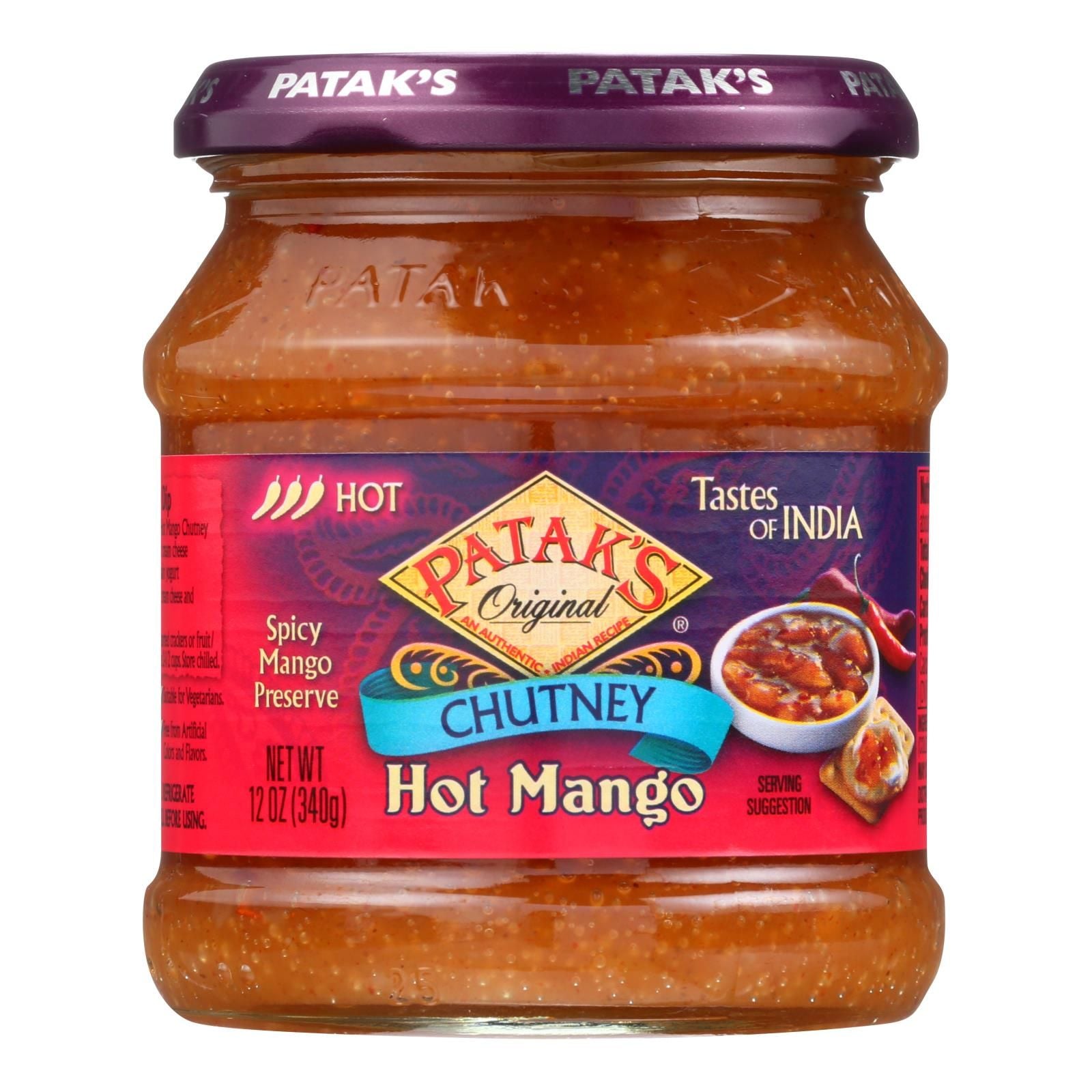 Pataks chutney - Hot Mango - Hot - 12 Oz - case Of 6(D0102H5WUQJ)