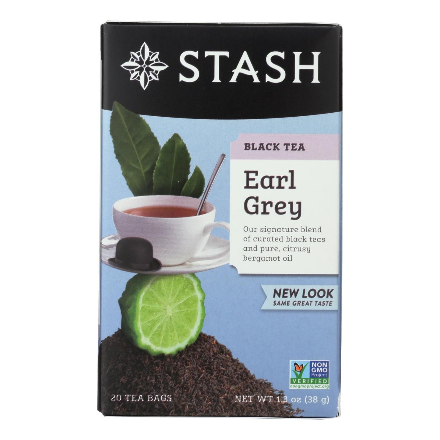 Stash Earl Grey Black Tea Bags, 20 Count, Individually Wrapped, Full Caffeine, Premium Black Tea, Drink Hot or Iced