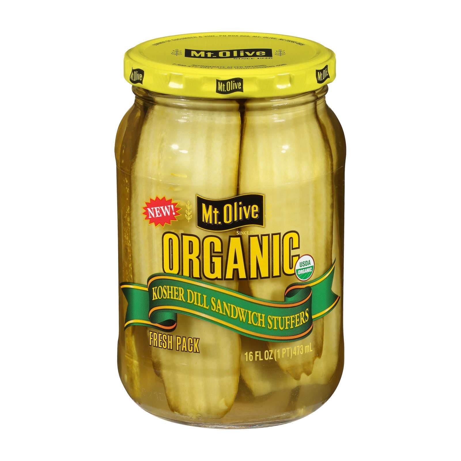 Mt Olive Pickle Co Kosher Dill Sandwich Stuffers - Case of 6 - 16 FZ(D0102H7AA0A.)
