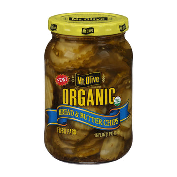 Mt Olive Pickle Co - Organic Pickles - Bread And Butter Chips - Case Of 6 - 16 Fl Oz.(D0102H7Aalu.)