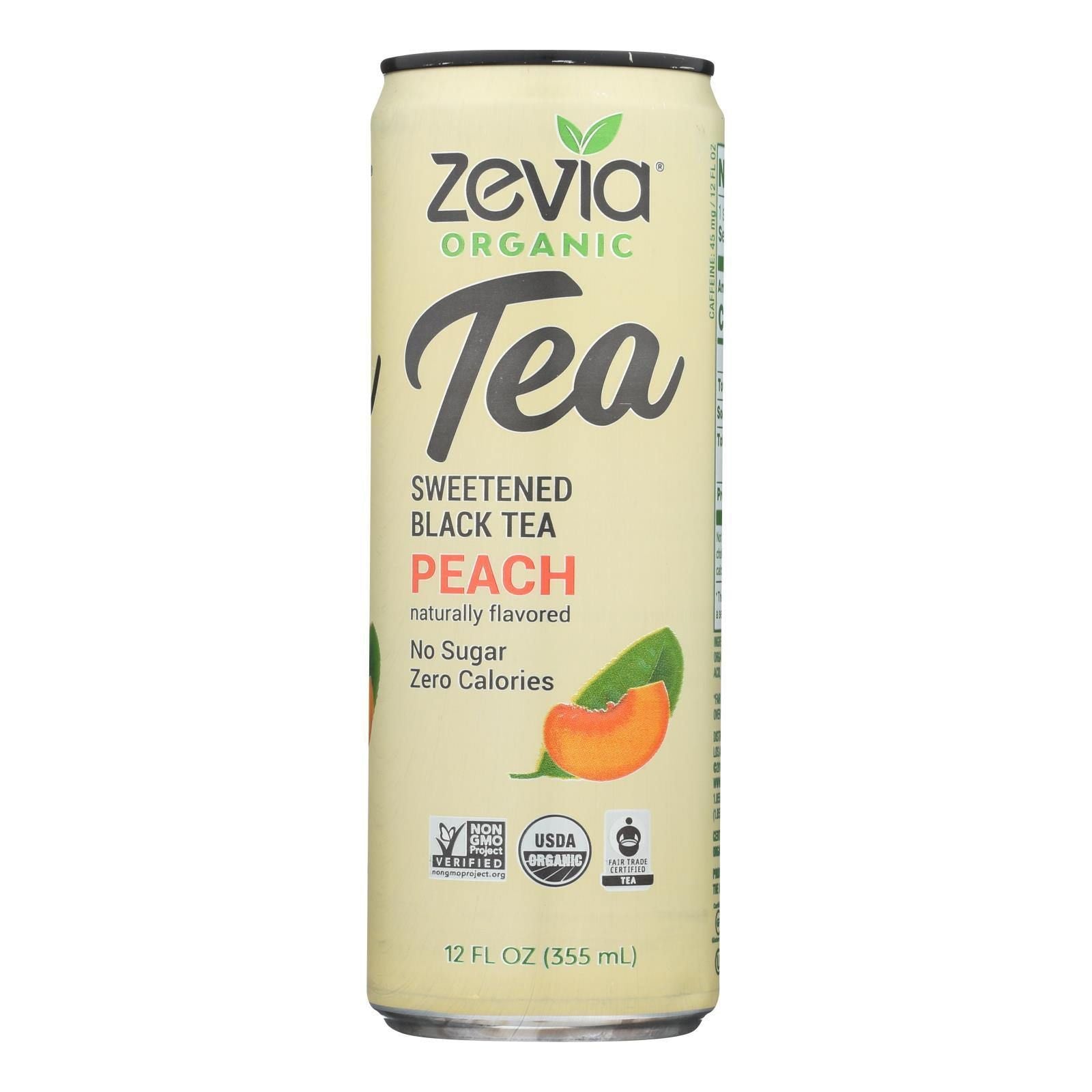 Zevia - Tea Black Peach - Case of 12 - 12 FZ(D0102H7AKJA.)