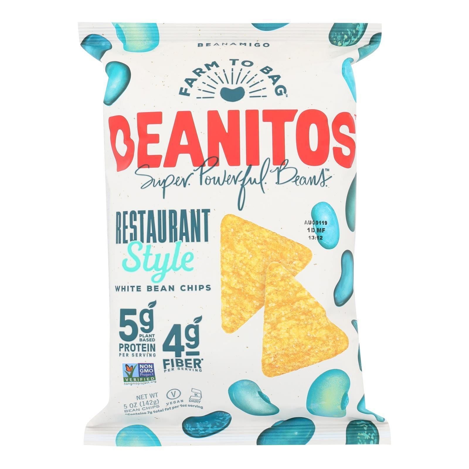 Beanitos - White Bean Chips - Restaurant Style - Case of 6 - 5 oz.(D0102H7SEVG.)