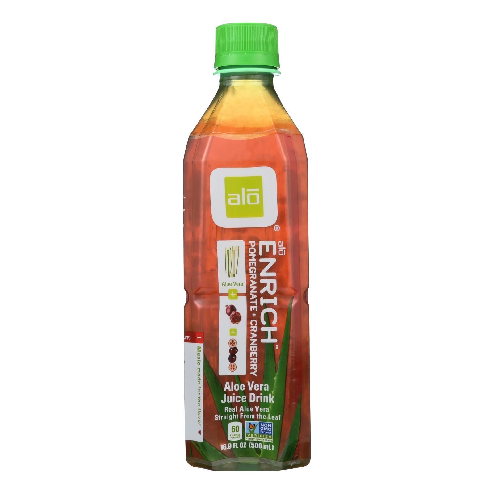 Alo Original Enrich Aloe Vera Juice Drink  Pomegranate and Cranberry  Case of 12  16.9 fl oz.(D0102HH1SCU.)