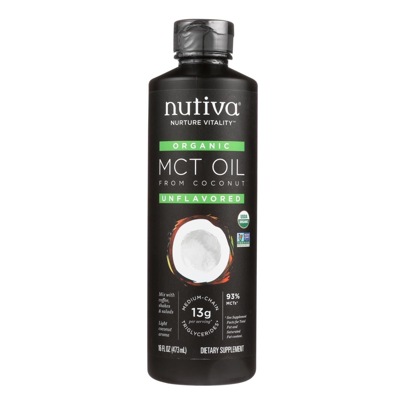 Nutiva 100% Organic Mct Oil - From Coconut - Unflavored - 16 fl oz(D0102HH39JA.)
