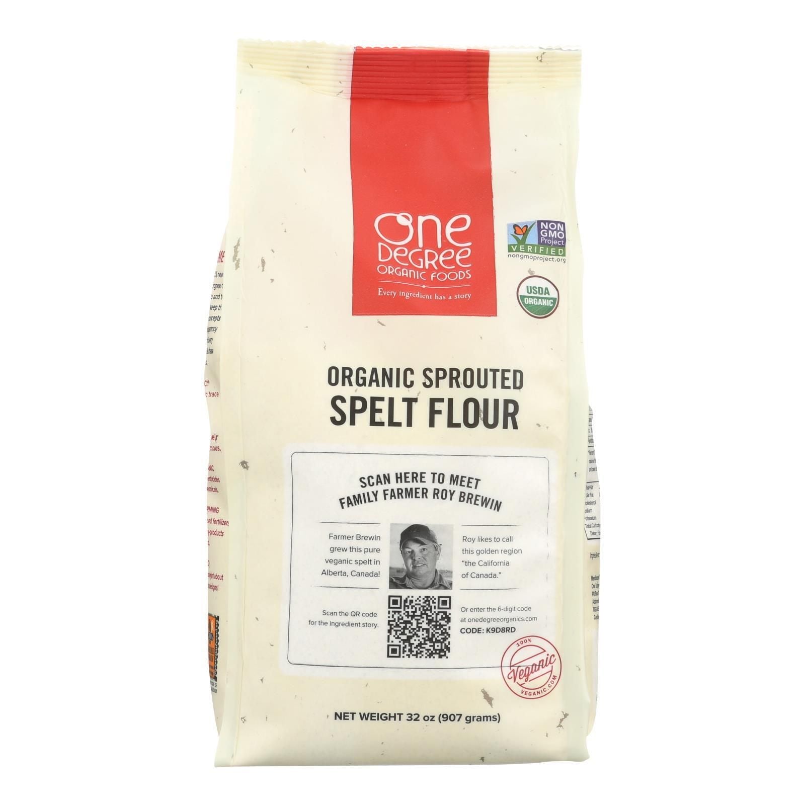 One Degree Organic Foods Sprouted Spelt Flour - Organic - Case of 6 - 32 oz.(D0102HH39T7.)