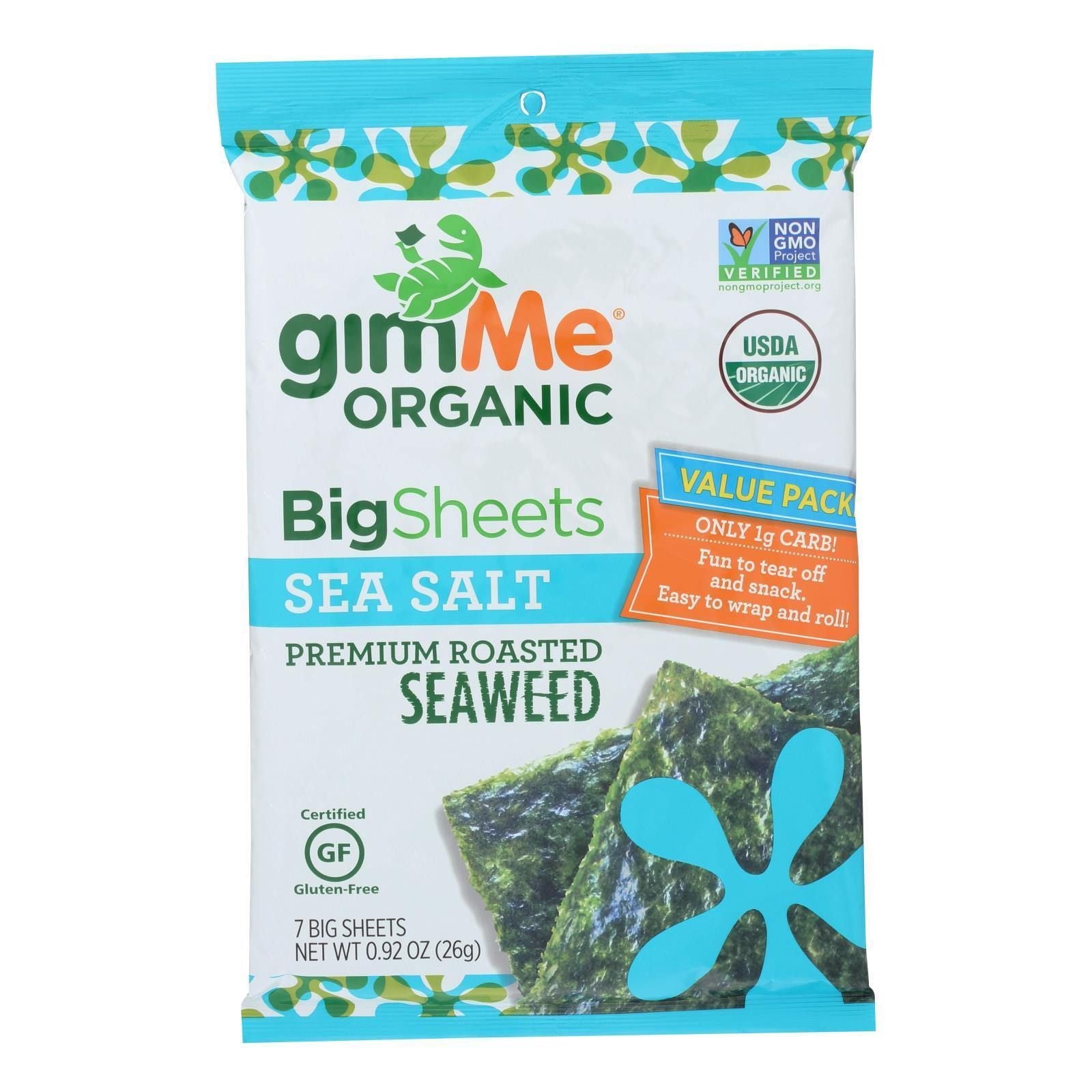 gimMe Organic Wrap N Roll Roasted Seaweed Sheets, 0.92 Ounce, Model BCA71976