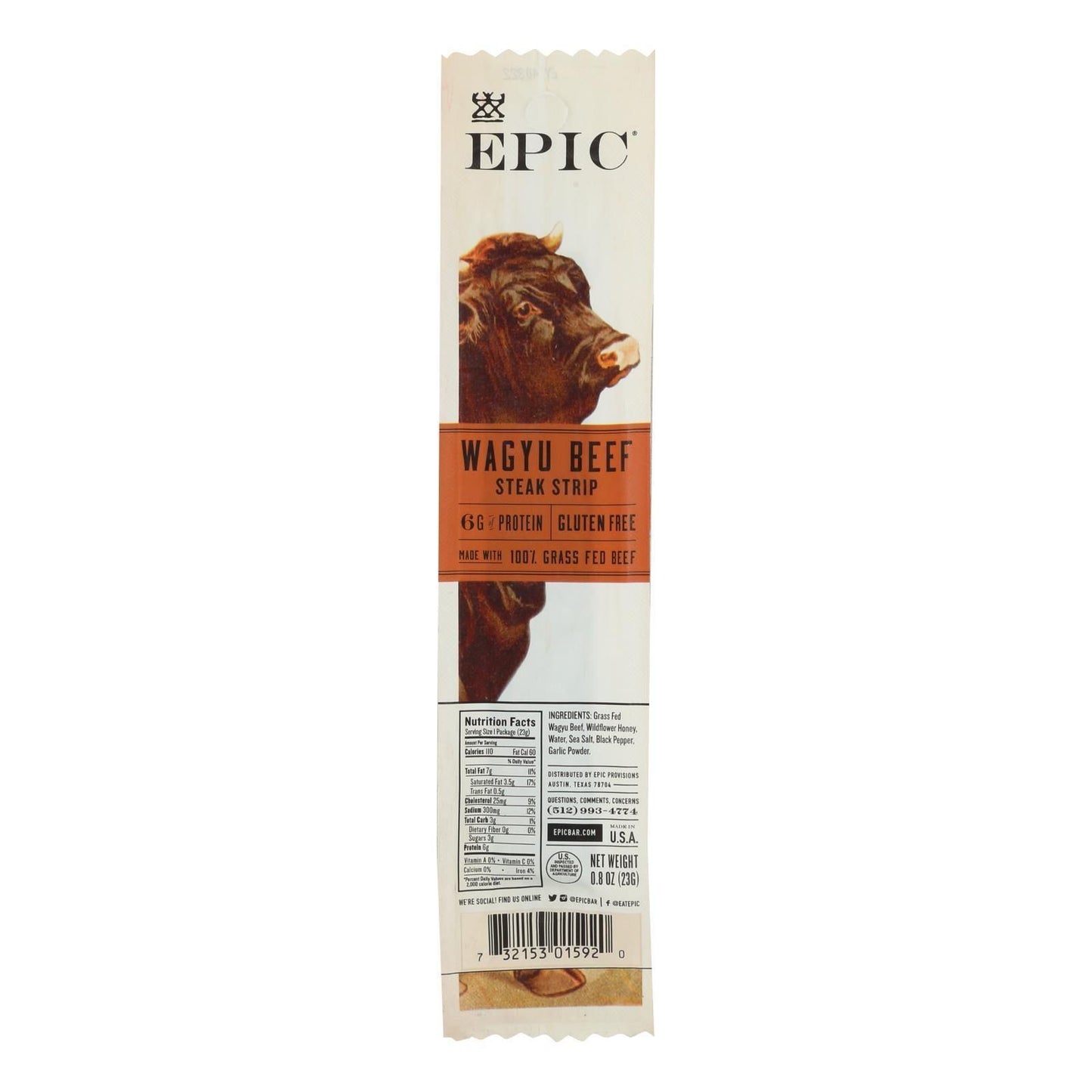 Epic Wagyu Beef Steak Strip, Grass-Fed, 0.8oz