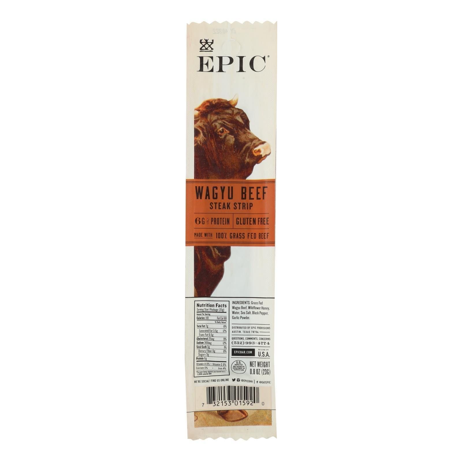 Epic Wagyu Beef Steak Strip, Grass-Fed, 0.8oz