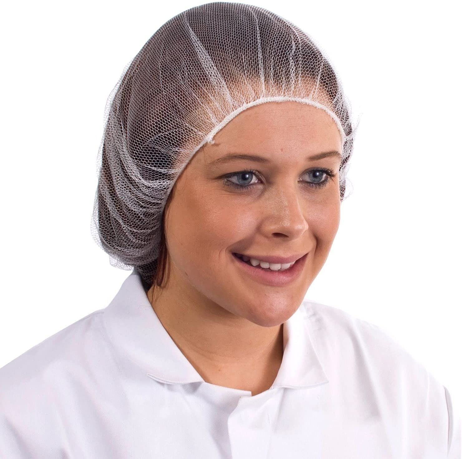 White Micro Nylon Hairnets 18 Inch Size 100 Pack Disposable White Hairnets Stretchable Unisex Hairnet Caps For Food Service Hair