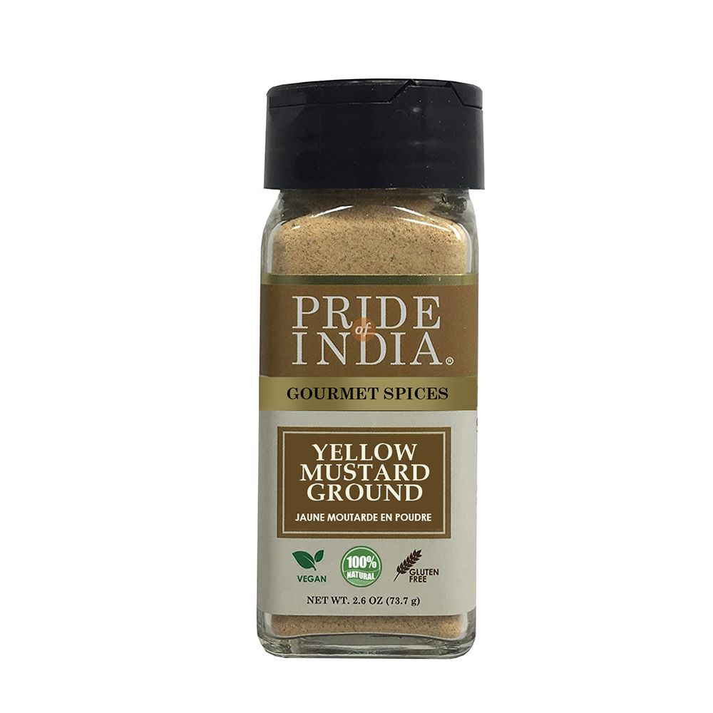 Pride of India ?Yellow Mustard Ground ?Gourmet Spice - Ideal for Pickles/Mustard Dressing/Sauces/ Hotdogs ?Preservatives & Addit